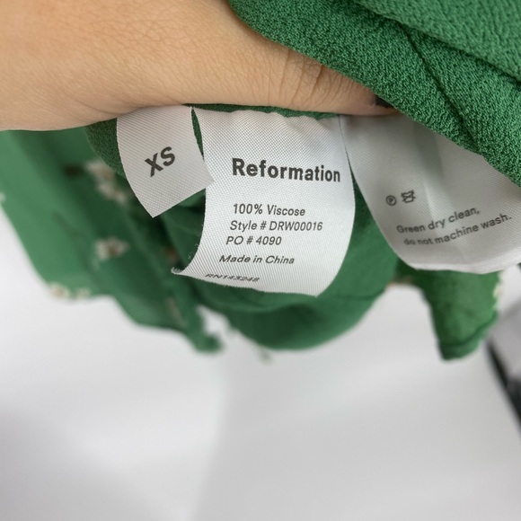 Reformation green floral wrap dress size XS - Picture 10 of 13